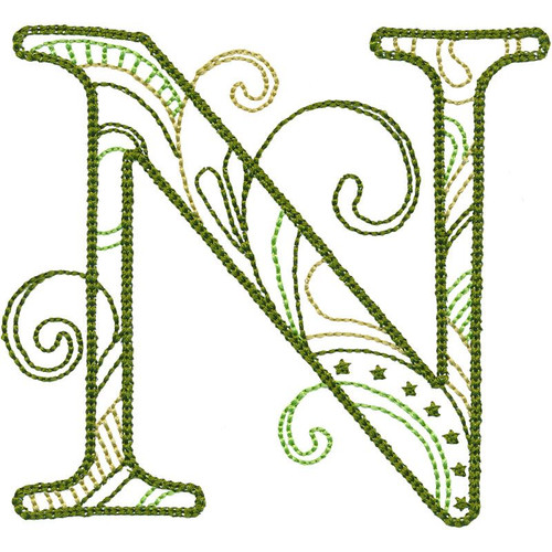 Scrollwork Alphabet N