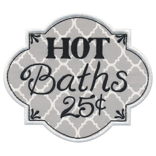 Hot Baths 25¢ Sign Applique