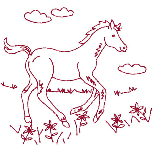Redwork Foal