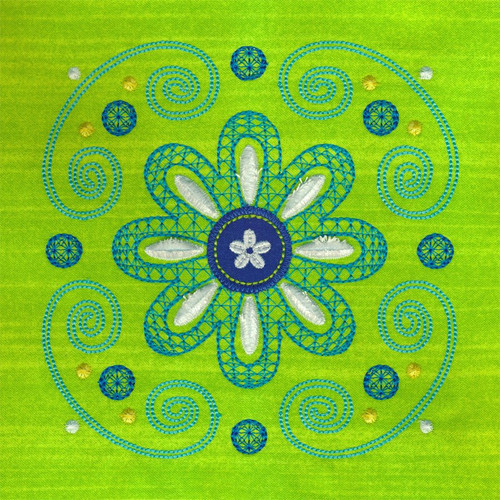 Flowers Square Applique 4