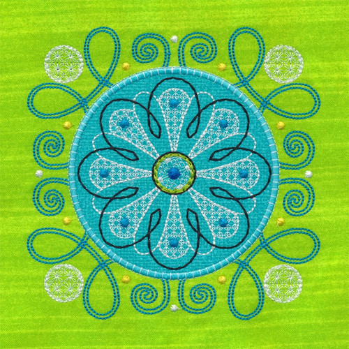 Flowers Square Applique 2