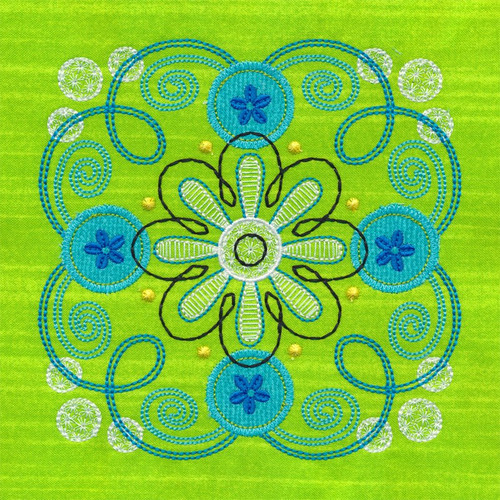 Flowers Square Applique 1