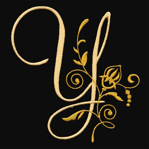 Floral Monogram Y