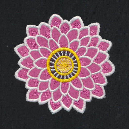 Pink Zinnia Applique