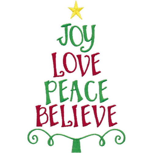 Joy, Love, Peace, Believe Tree