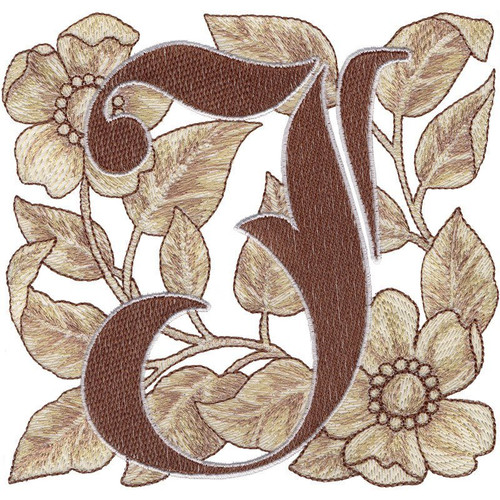 Etched Letter J