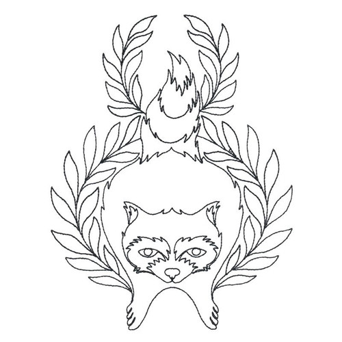 Rectangle Design - Raccoon Wreath