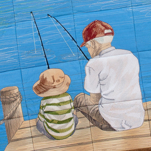 Fishing with Grandpa by Mo's Art Design Studio