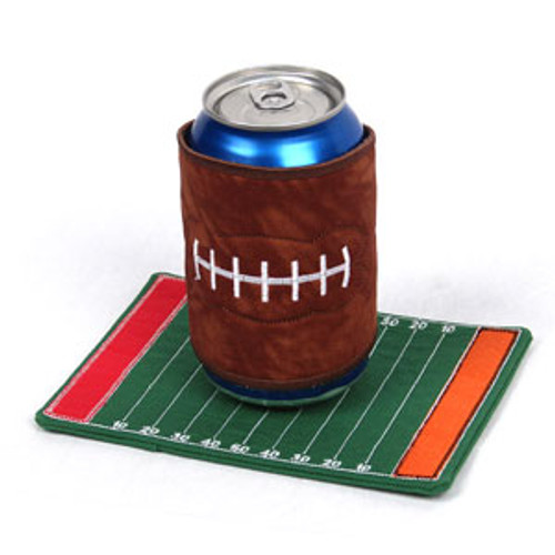 In The Hoop Football Mug Rug and Wrap Set