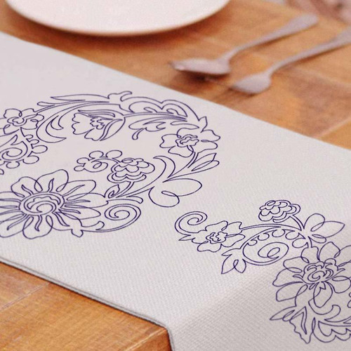 table cloth flower design - Clip Art Library