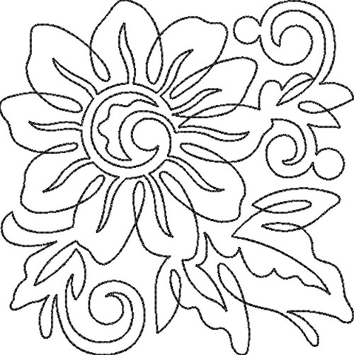Floral Quilting Square 5 Triple Run