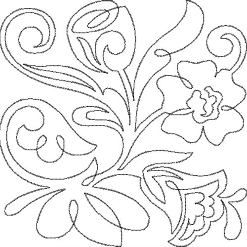 Floral Quilting Square 3 Single Run