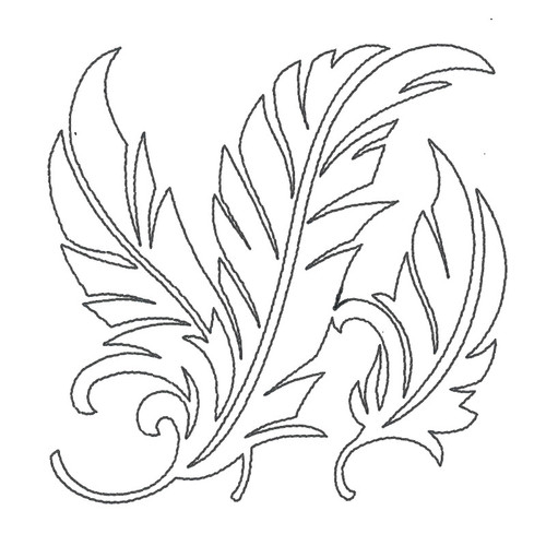 Feather Quilting Block 4 Triple Run