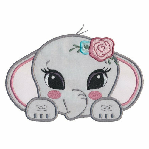 Girl Elephant Applique