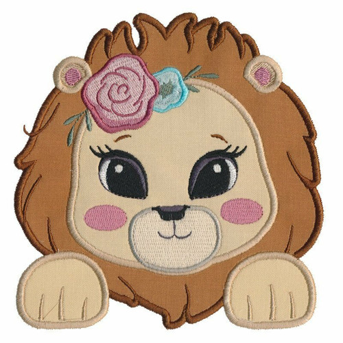 Girl Lion Applique