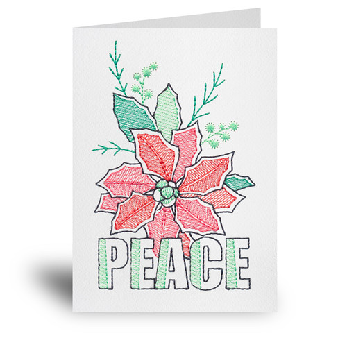 Peace Poinsettia Card