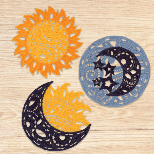 Freestanding Lace Celestial Coasters