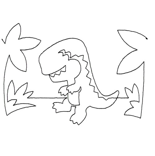 T-Rex Pantograph Single Run Stitch