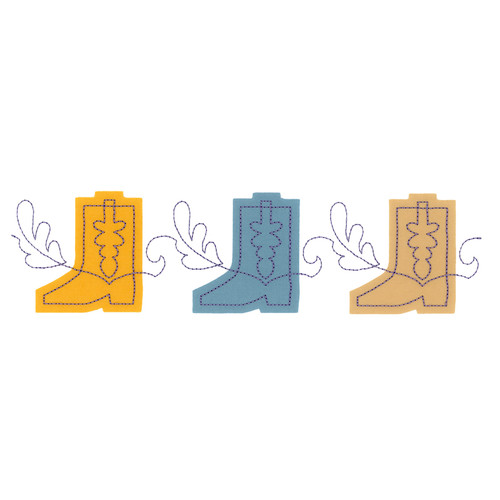 Cowboy Boot Applique Border