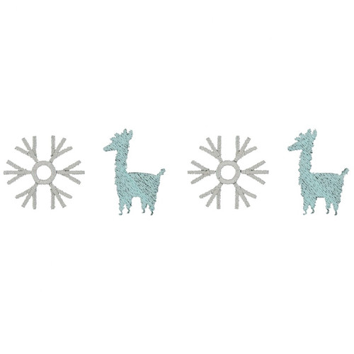 Snowflake Llamas Border