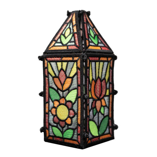 Stained Glass Folk Flowers Lantern