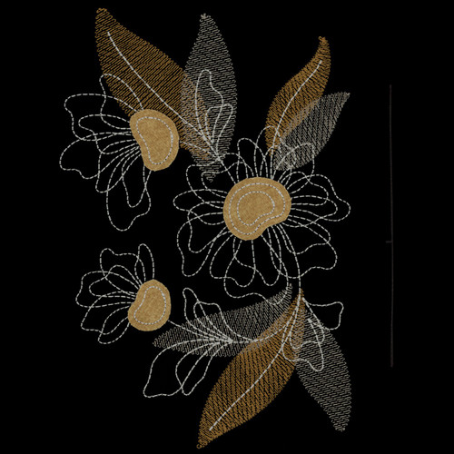 Floral 1 Applique Left Floral 1 Applique Left