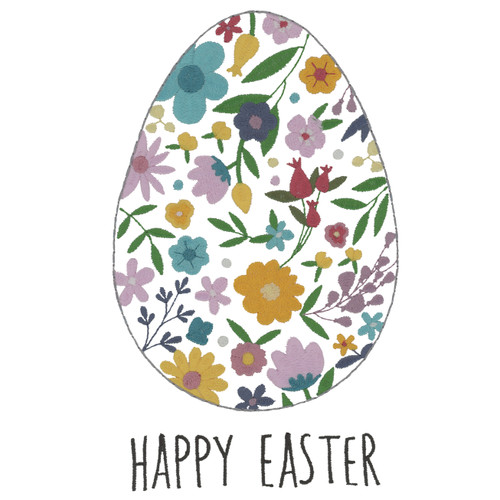 Floral Easter Egg Silhouette