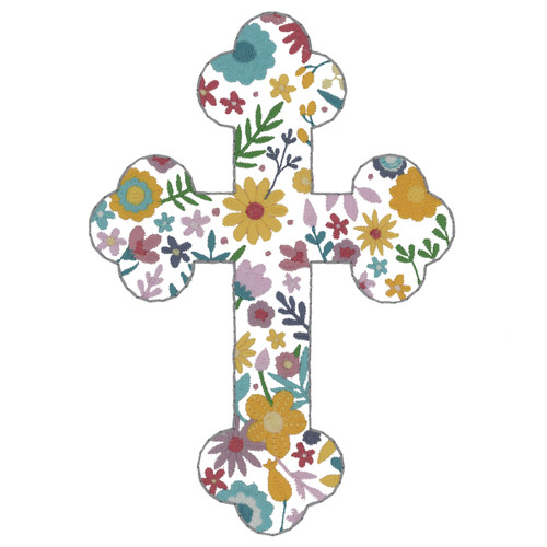 Floral Easter Cross Silhouette