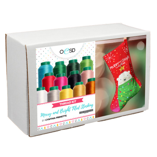 Cynthia Frenette Merry and Bright Tiled Stocking Thread Kit