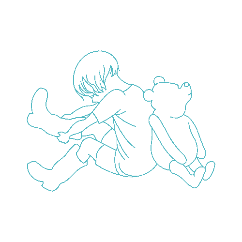 Christopher Robin and Winnie-the-Pooh Motif DIGITAL