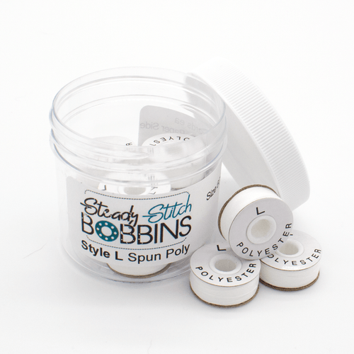 Steady Stitch Style L Paper Sides Spun Polyester Prewound Bobbins