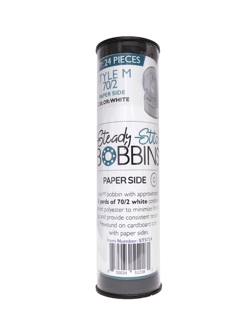 Steady Stitch Paper Sides Style M Polyester Prewound Bobbins (24/tube)