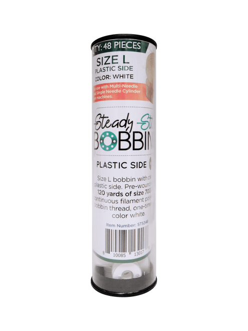 Steady Stitch Plastic Sides Style L Polyester Prewound Bobbins (48/tube)