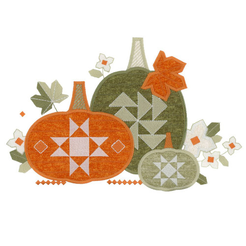 Quilt Block Pumpkins Applique