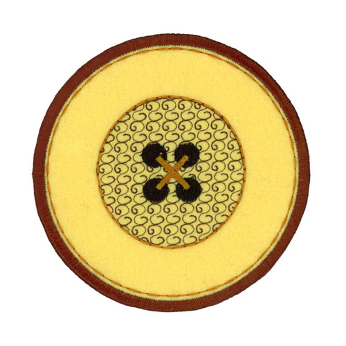 Yellow Felt Button Coaster