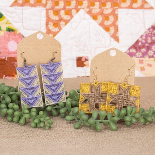 Quilt Block Lace Earrings