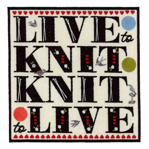 Live to Knit, Knit to Live Applique