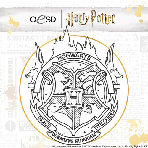 Harry Potter Line Art Hogwarts Crests