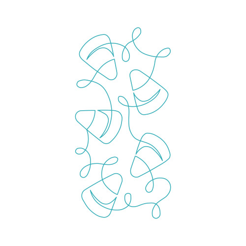 Continuous Candy Corn Border DIGITAL