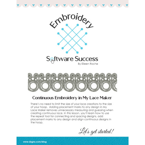 Continuous Embroidery in My Lace Maker