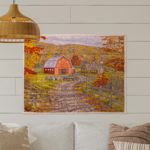 Late Afternoon on the Farm Tiling Scene by Thomas Kinkade