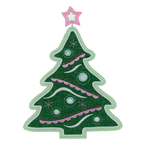 Jolly Holiday Tree Applique