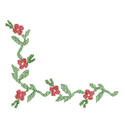 Cross Stitch Roses Corner