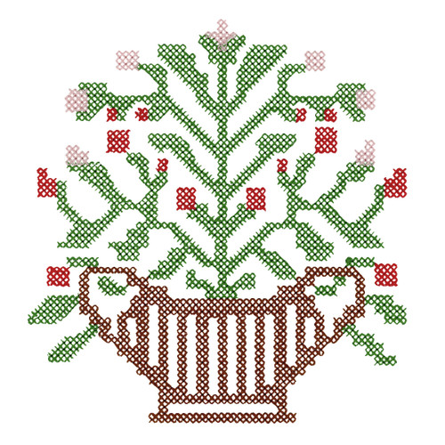 Cross Stitch Roses Topiary