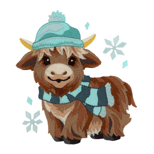 Winter Highland Cow