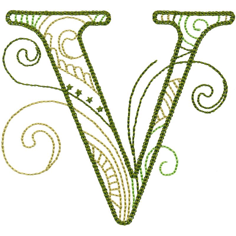 Scrollwork Alphabet V