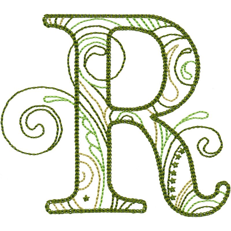 Scrollwork Alphabet R