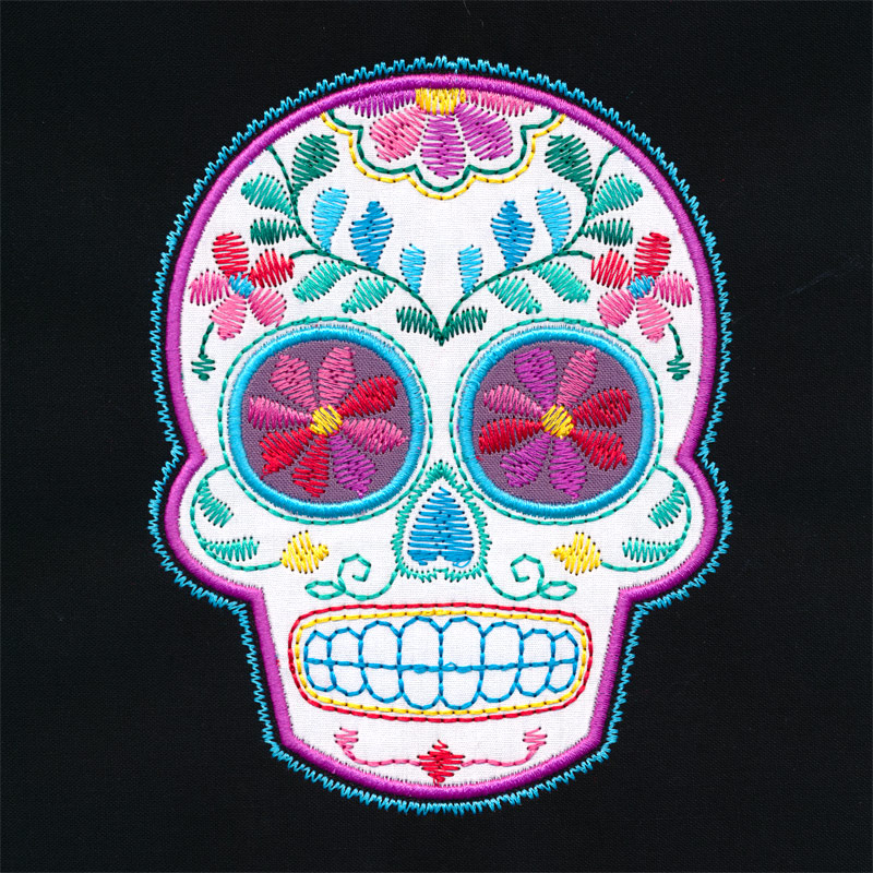 OESD Floral Sugar Skull Applique Embroidery Design