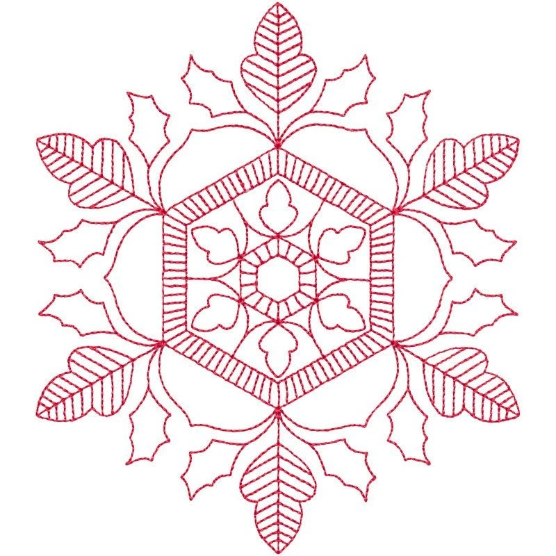 Redwork Snowflake Redwork Snowflake | 12695-40