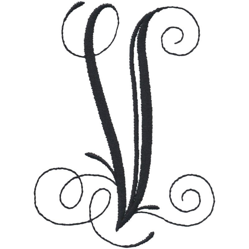 Letter V Monogram on fancy white